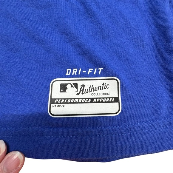 Nike Cubs Baseball Dri-FIT Performance Authentic Collection Shirt in Blue - Picture 15 of 15